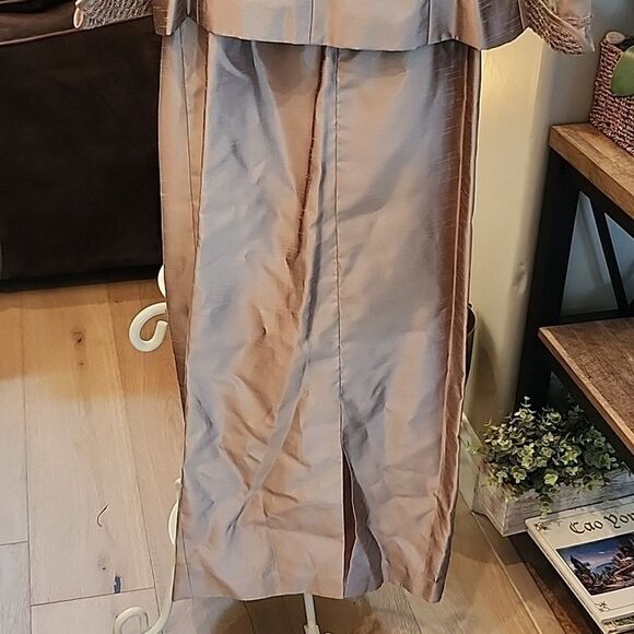 KM collection size 8P long formal dress and jacket taupe gold champagne color - Picture 4 of 16